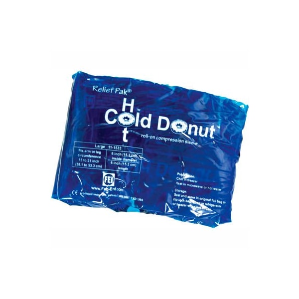 Fabrication Enterprises Relief Pak Cold n' Hot Donut Compression Sleeve, Large, 10/Case 11-1533-10 - main